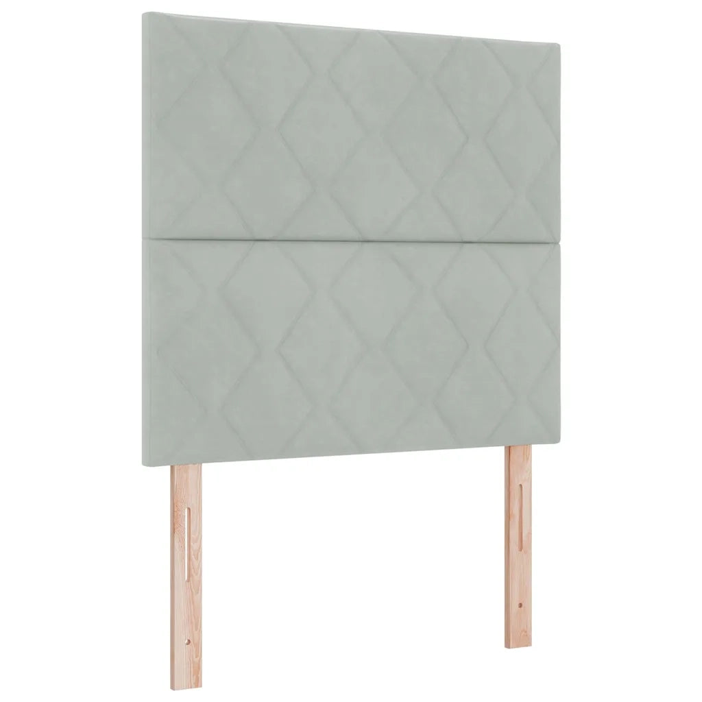Letto a molle con materasso Grigio chiaro 120 x 200 cm Velluto 3339890