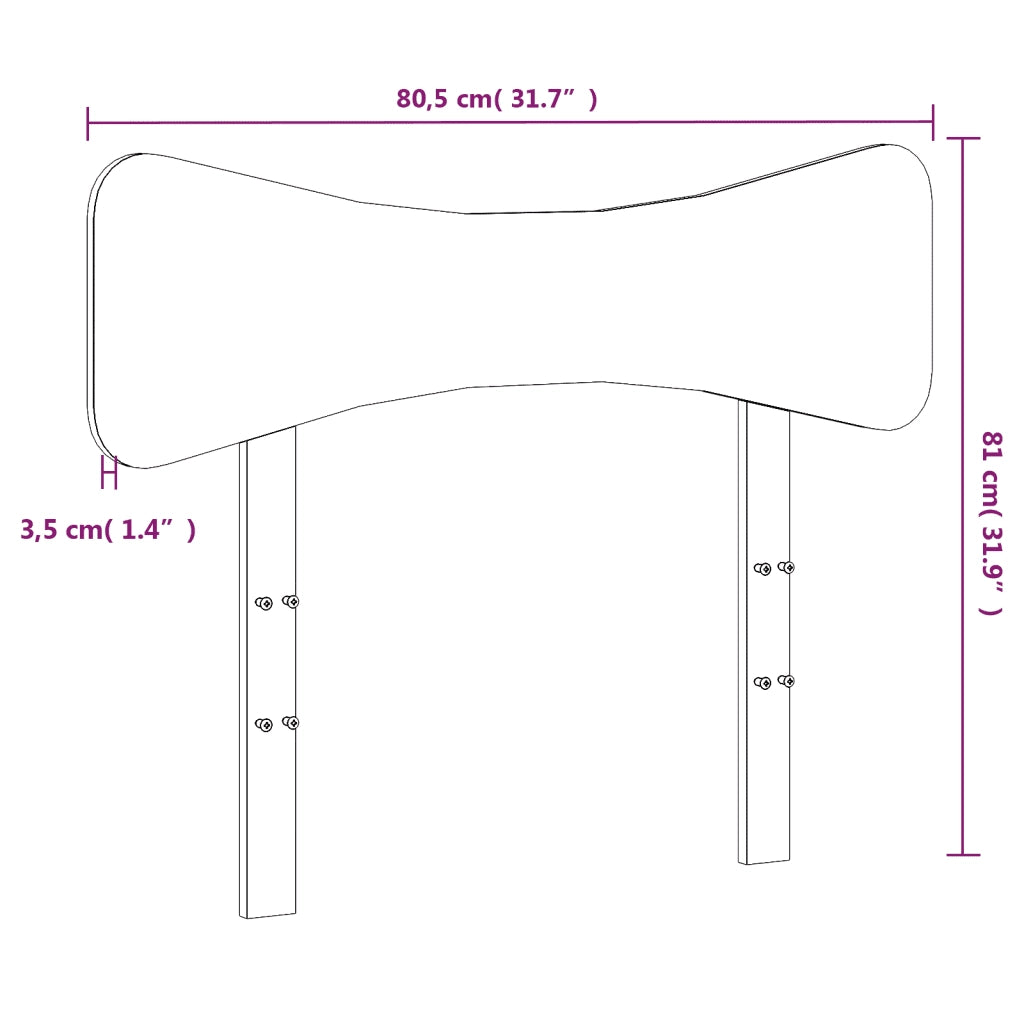 Testiera Marrone Cera 75 cm in Legno Massello di Pino 844800