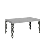 Tavolo Allungabile 120/380x90 cm Karamay Premium Cemento Gambe Antracite