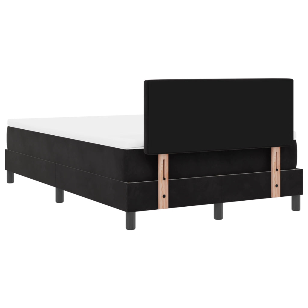 Letto con Box Spring e Materasso Nero Piccolo Doppio Velluto