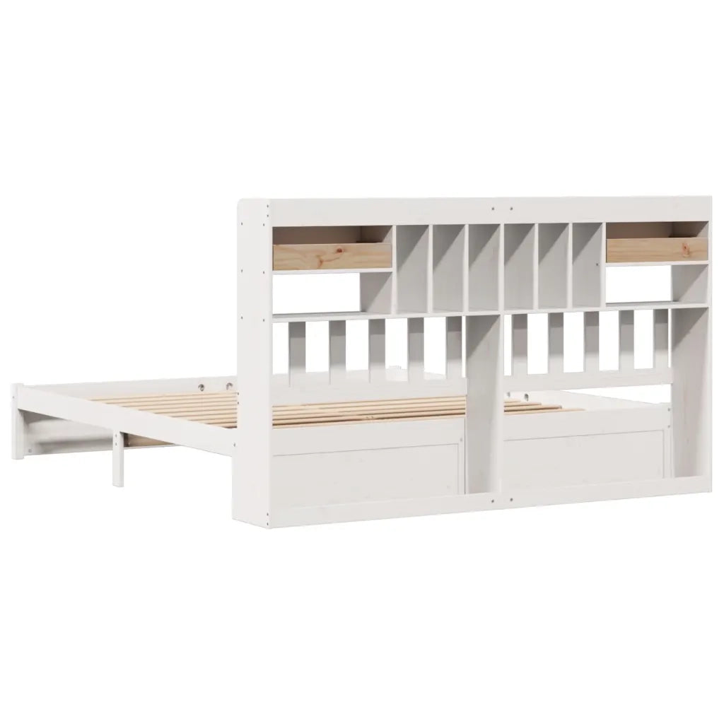 Giroletto con Libreria senza Materasso-Struttura Letto con contenitore 180x200 cm in Legno Pino 424834