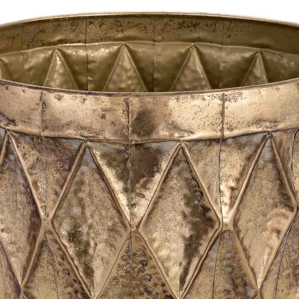 Fioriera in metallo dorato 38,5x38,5x34h cm
