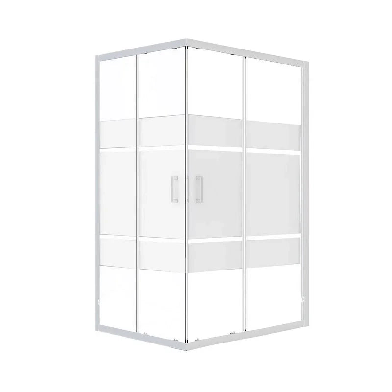 Box Doccia Rettangolare Serigrafato 68-80/88-100x190h 6mm Cromato - Imperia