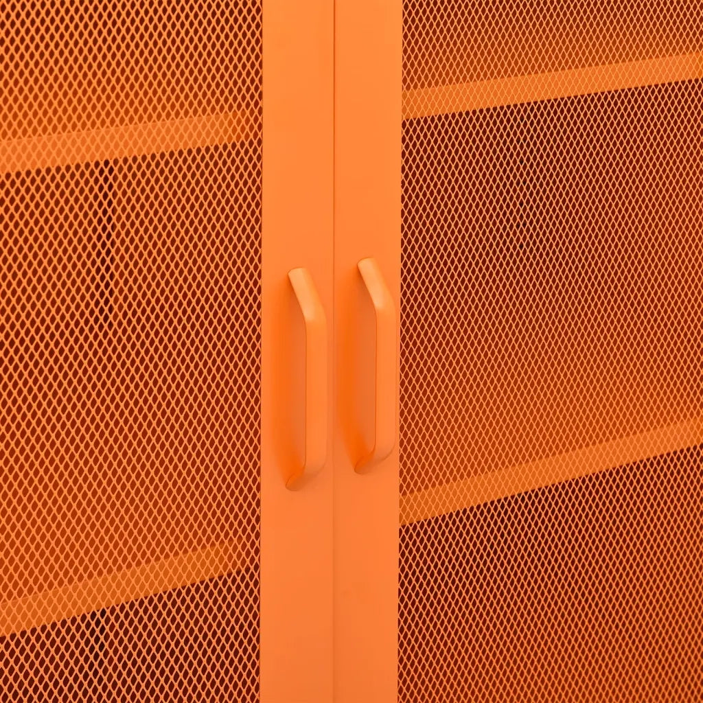 Mobile contenitore di design regolabile e pratico 80 x 35 x 101 cm acciaio arancione 02_0046865