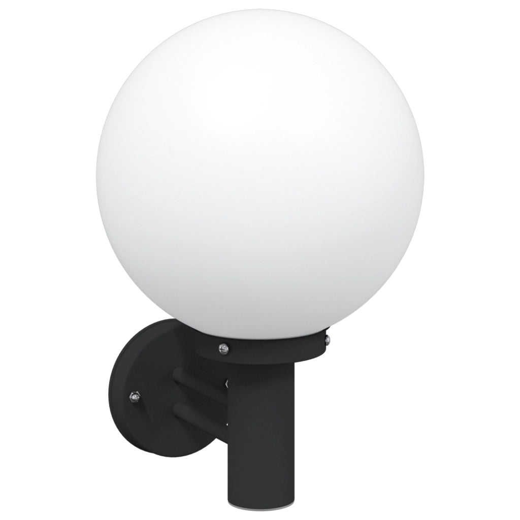 Applique da esterno Nero Acciaio Inossidabile IP44