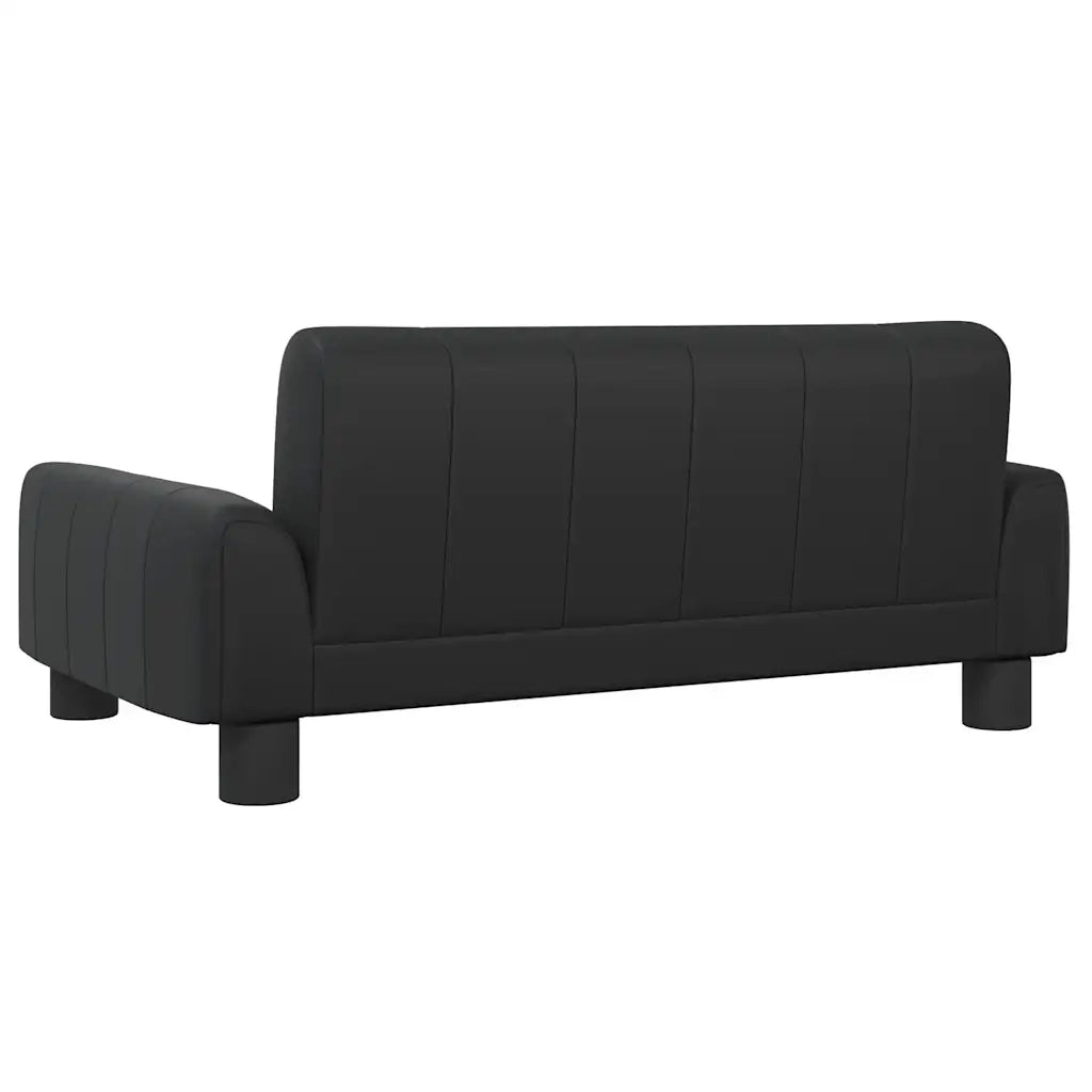 Divano per Bambini Nero 70x45x30 cm in Similpelle