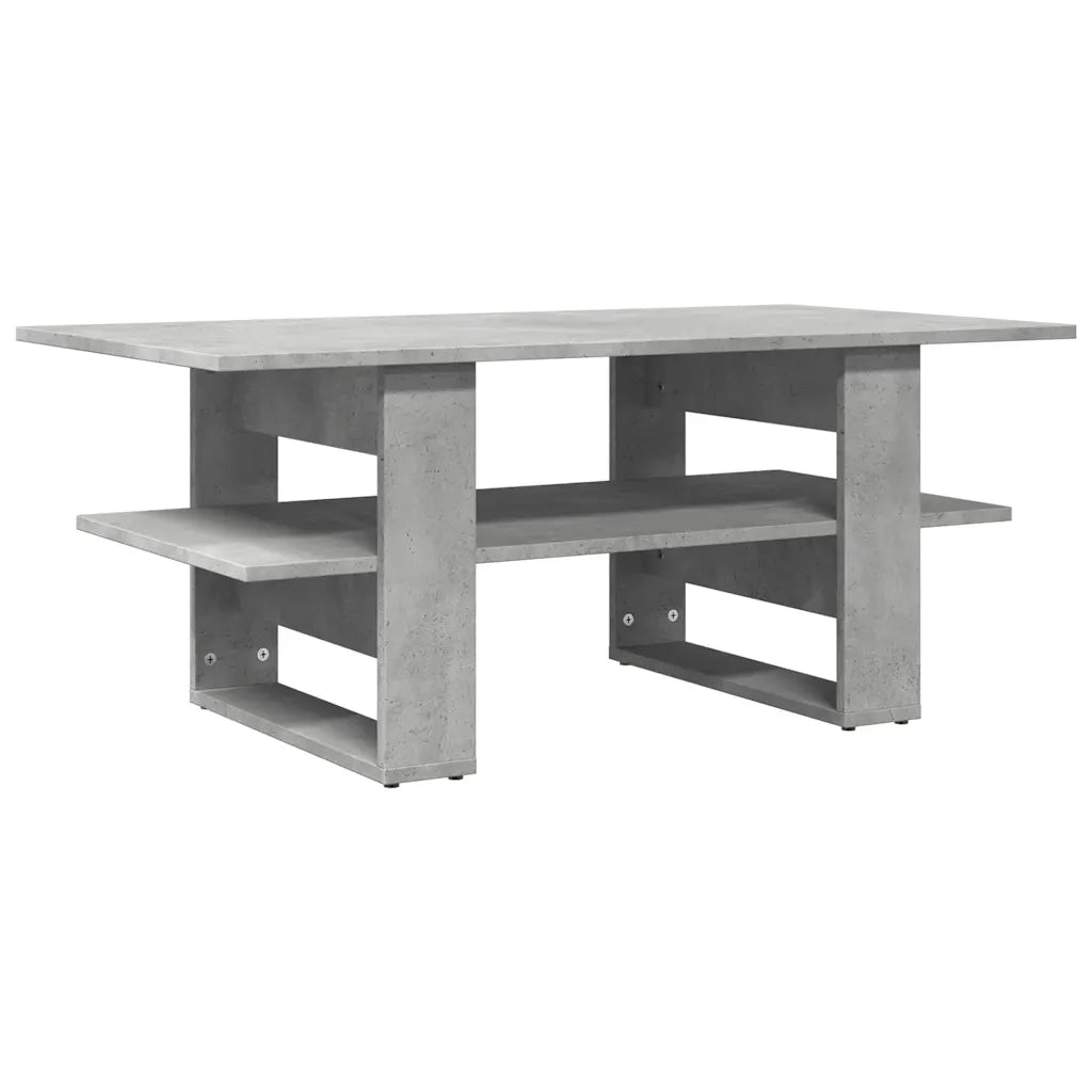 Tavolino Salotto Grigio Cemento 102x55x42 cm Legno Multistrato 823265