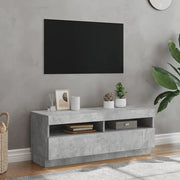 Mobile Porta TV con Luci LED Grigio Cemento 100x35x40 cm 804458