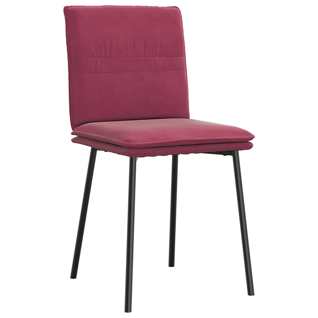 Sedie da Pranzo 4 pz Rosso Vino in Velluto 3315349