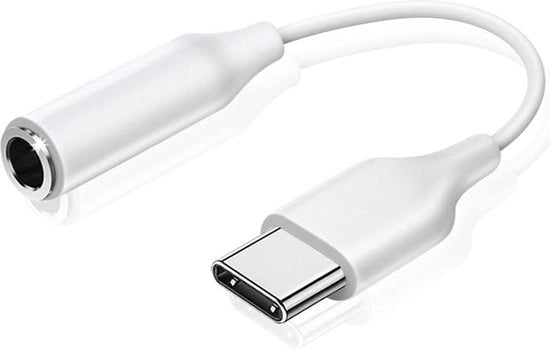 Adattatore USB C a jack 3,5 mm - Compatibile con Samsung Galaxy S22 S21 S20 - Adattatore per cuffie - Adattatore audio Aux - Huawei Google Pixel - Bianco