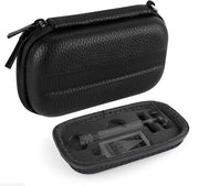 Borsa di viaggio rigida compatibile con Vikings/Merkur/Shaving Revolution - Contenitore per rasoi/accessori - Protezione contro danni - Pelle vegetale nera - Custodia per rasoi