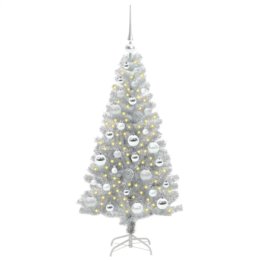 Albero di Natale con 150 LED con supporto Argento 120 cm PET 3396657