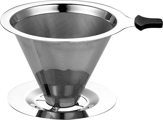 Filtro per caffè in acciaio inossidabile riutilizzabile, filtro per caffè, filtro per caffè permanente per macchina da caffè in acciaio inossidabile con doppia rete, portatile e ideale per viaggi
