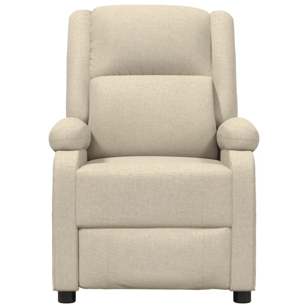 Poltrona Massaggio Elettrica Reclinabile Crema in Tessuto cod mxl 32348