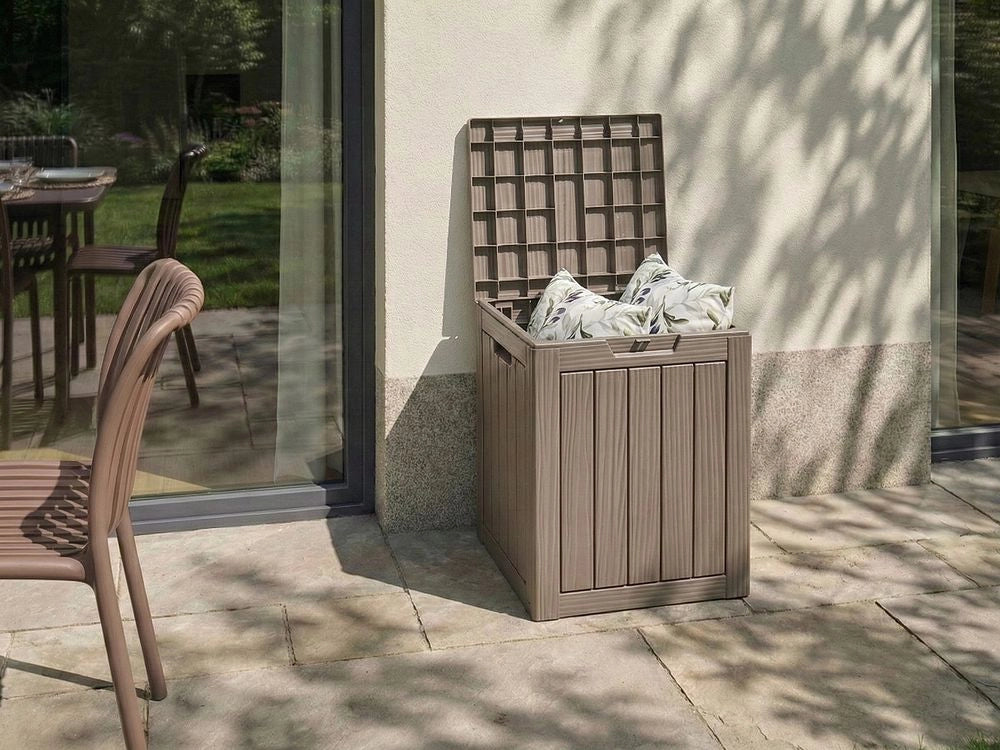 Contenitore da giardino Taupe Polipropilene 46 x 58 cm Cassetta degli attrezzi da esterno per tessuti
