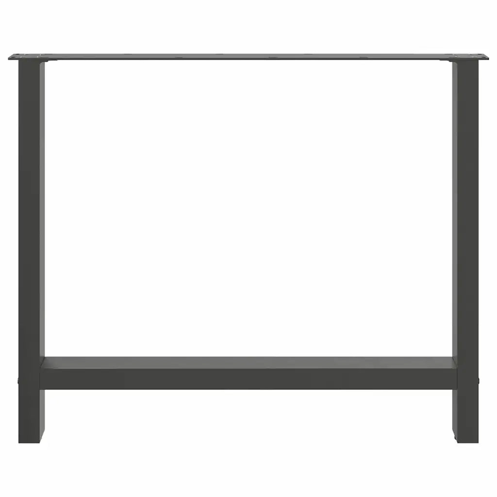 Gambe per tavolo da pranzo antracite 2 pz 90x(72-73) cm in acciaio