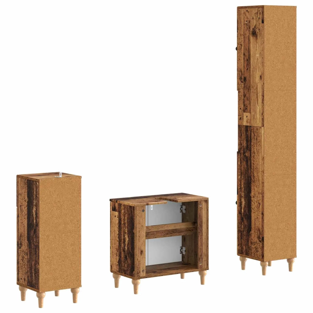 Set di armadietti da bagno in 3 pezzi ALKMAAR 3417835