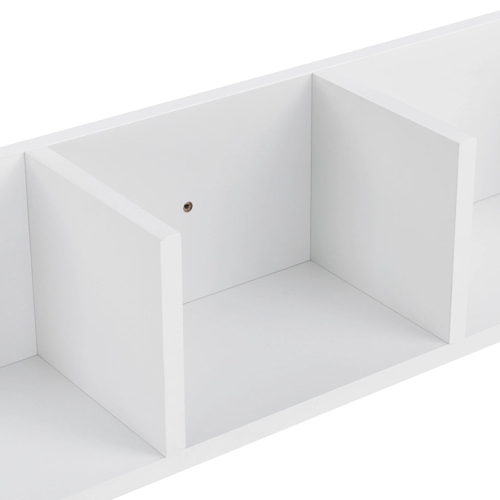 Mensola da Parete con 4 Scomparti a Forma di U Consolle Pensile 95 x 17 x 16,5 cm Portaoggetti Libreria - Bianco