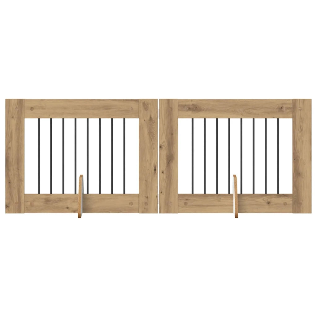 Cancello per cani con supporti 2 pcs Rovere Artigianale 892132