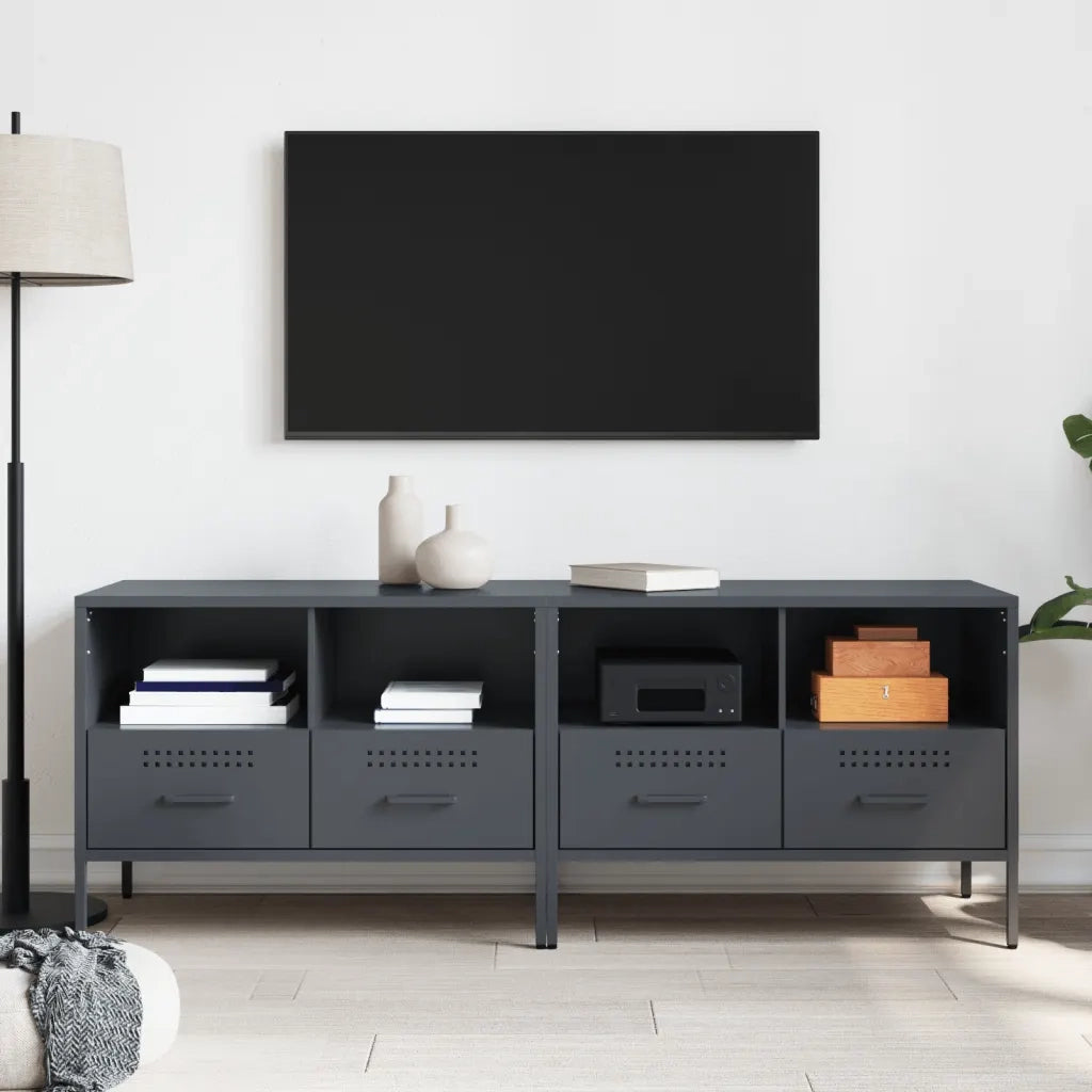 Mobili TV 2pz Antracite 68x39x50,5 cm in Acciaio