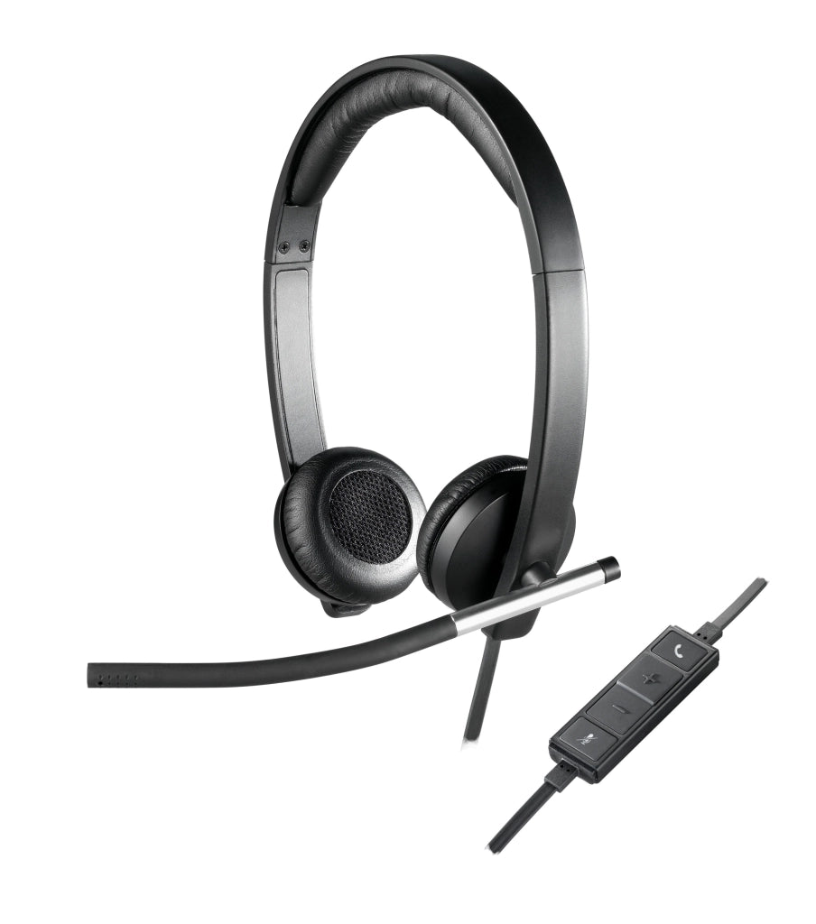 Logitech h650e auricolare cablato a padiglione ufficio usb tipo a nero, argento - 981-000519