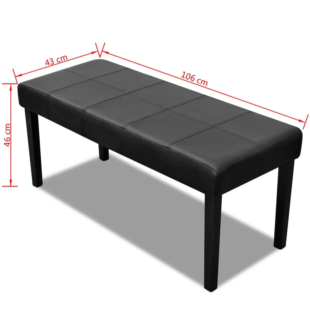 Panca/lounge 106 x 43 x 46 cm in materiale sintetico di alta qualità nero 02_0021263
