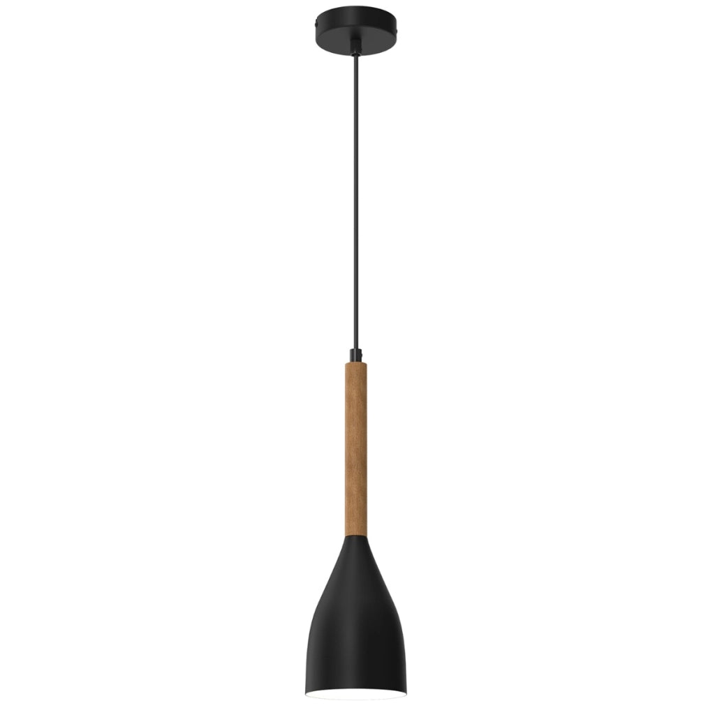 Lampada a sospensione Muza New Luminex nero legno E27