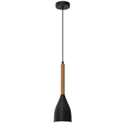 Lampada a sospensione Muza New Luminex nero legno E27
