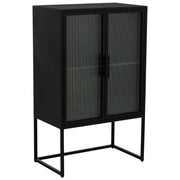 Vetrina in metallo nero con 2 ante cm 65x38,5x105,5h