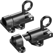 Due fermagli a molla per porte, fermagli a molla per porte, catenacci a molla per porte, catenacci a molla, adatti per porte, finestre e cancelli, Nero