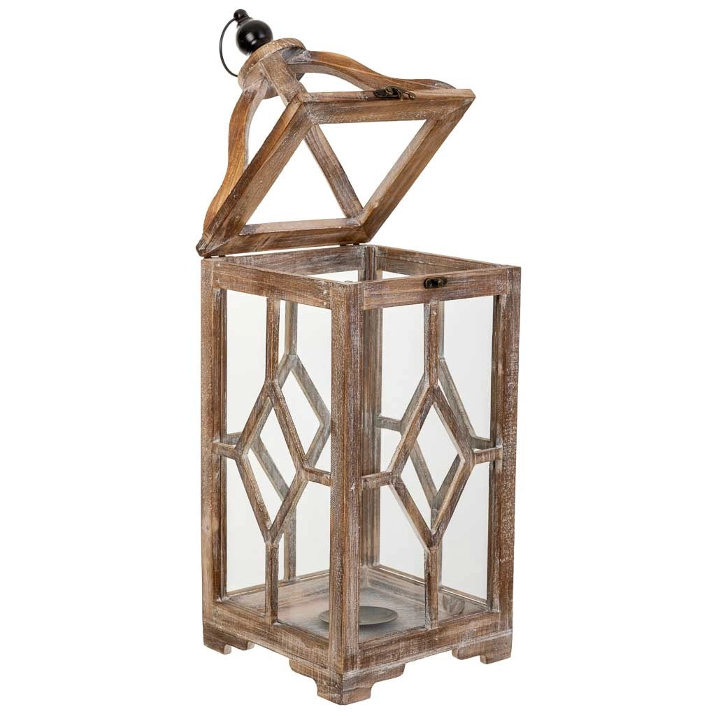 Lanterna in legno 21x21x60h cm