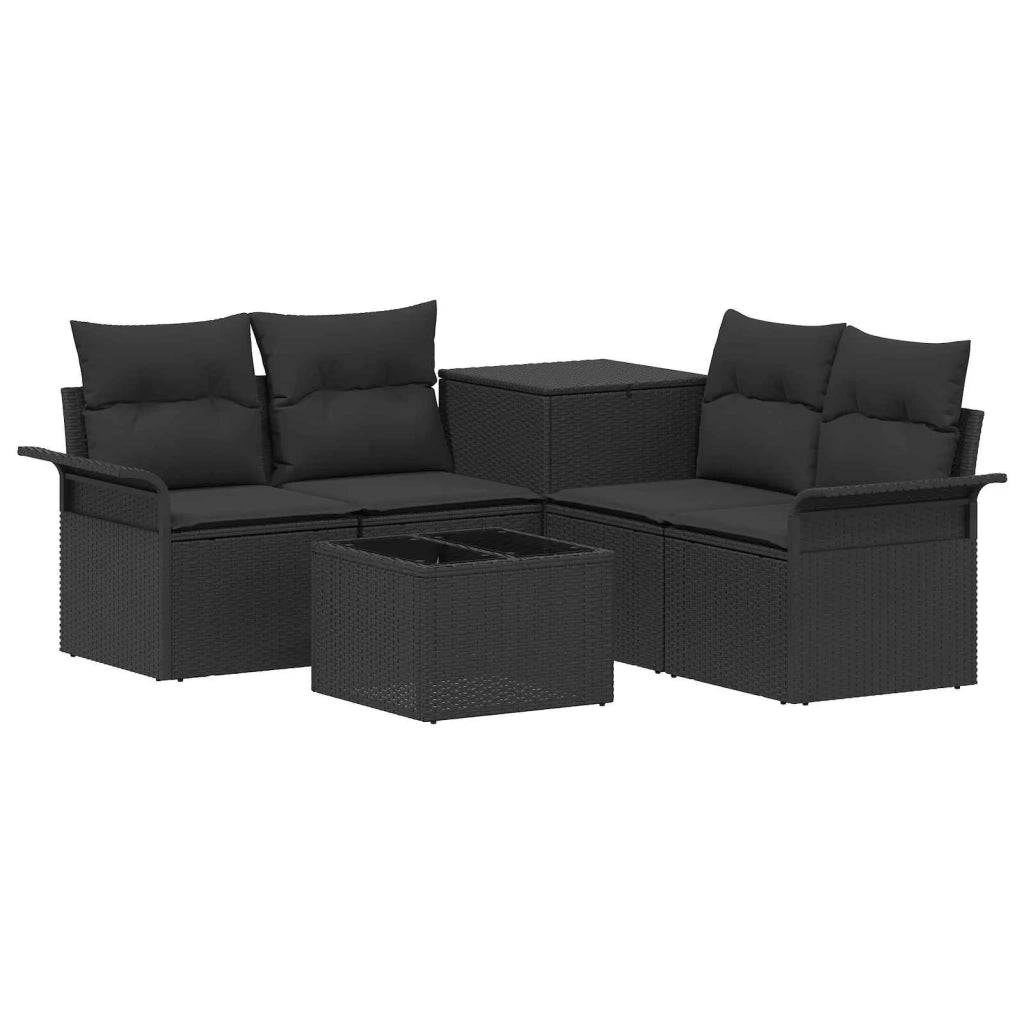 Set di divani 6 pz 4-Numero di posti Nero 3447064