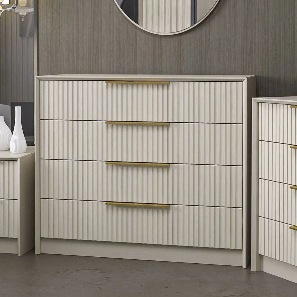 Nepartak, Cassettiera 7 Cassetti, 100x45x85h cm Grigio Cemento