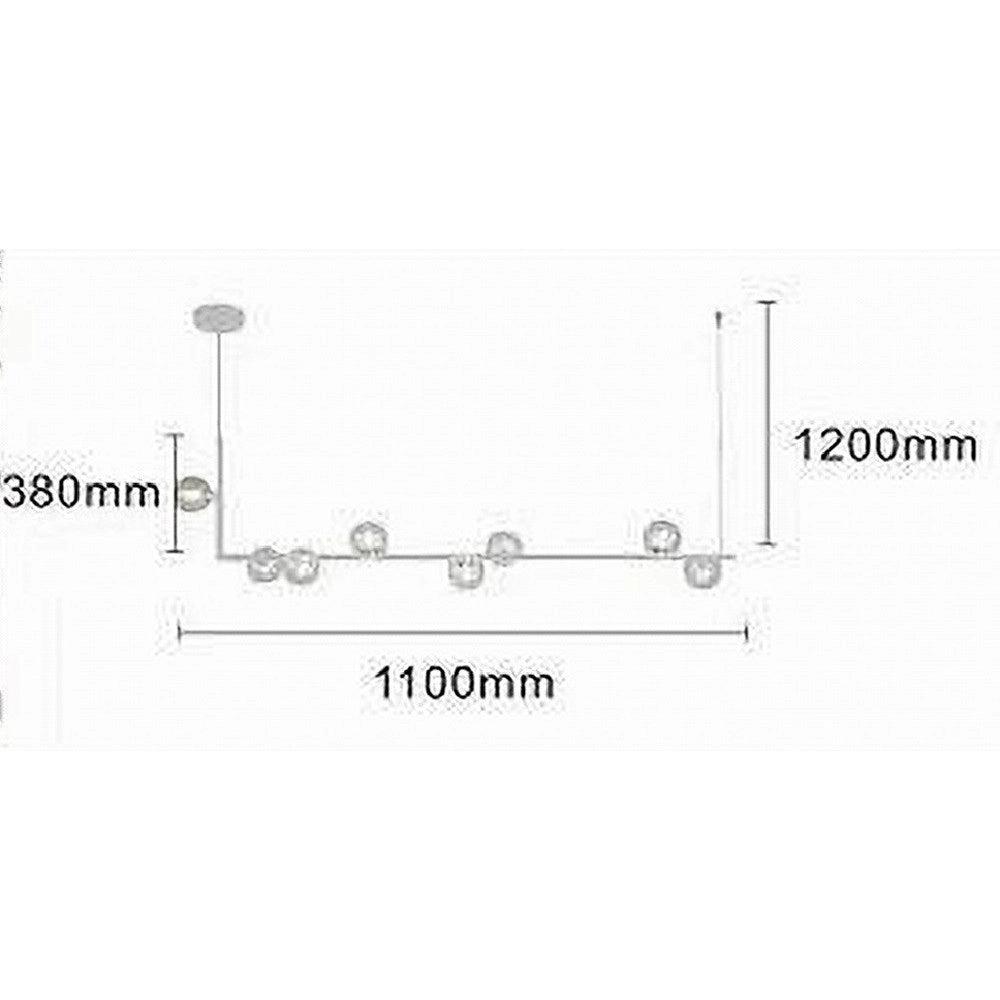 Trade Shop - Lampadario 8 Sfere G9 In Vetro Da Soffitto In Metallo Bianco Design Moderno 71614 -