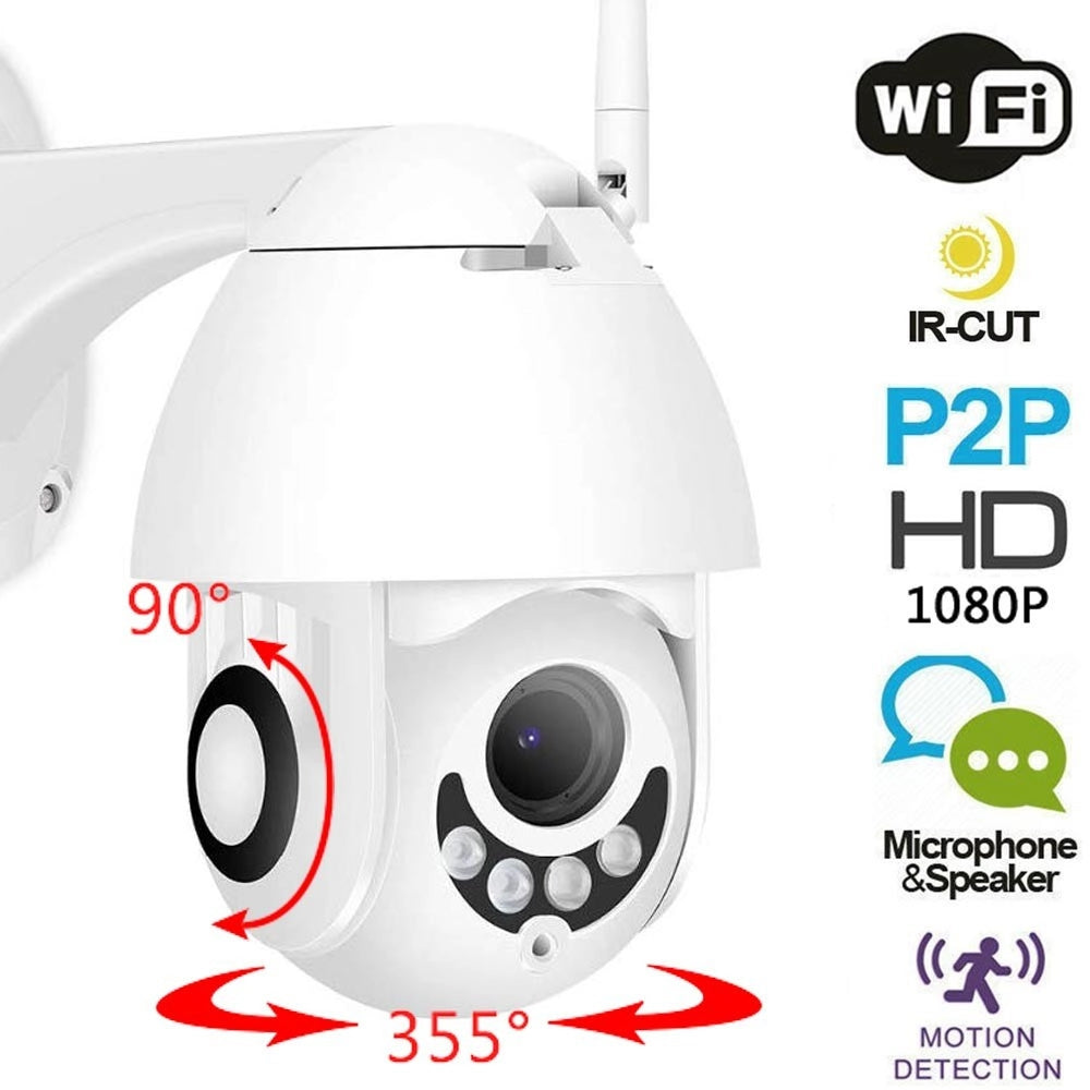 Trade Shop - Telecamera Ip Camera Full Hd 1080p Wireless Motorizzata Wifi Internet Da Esterno -