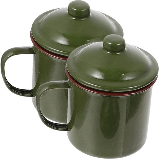 Set di bicchieri per caffè grande per bambini, set di 6 bicchieri espresso in metallo verde