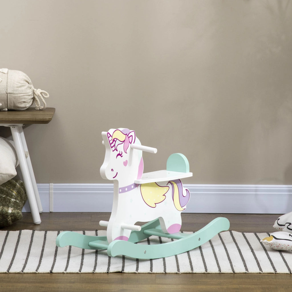 Cavallo a Dondolo per Bambini ¨C zephmum ¨C Multicolore, MDF, 68x27x47.5 cm
