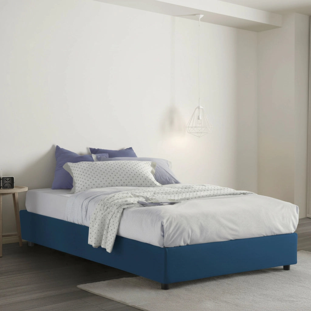 Aftis, Letto Piazza e Mezza Materasso Incluso Made in Italy, blu
