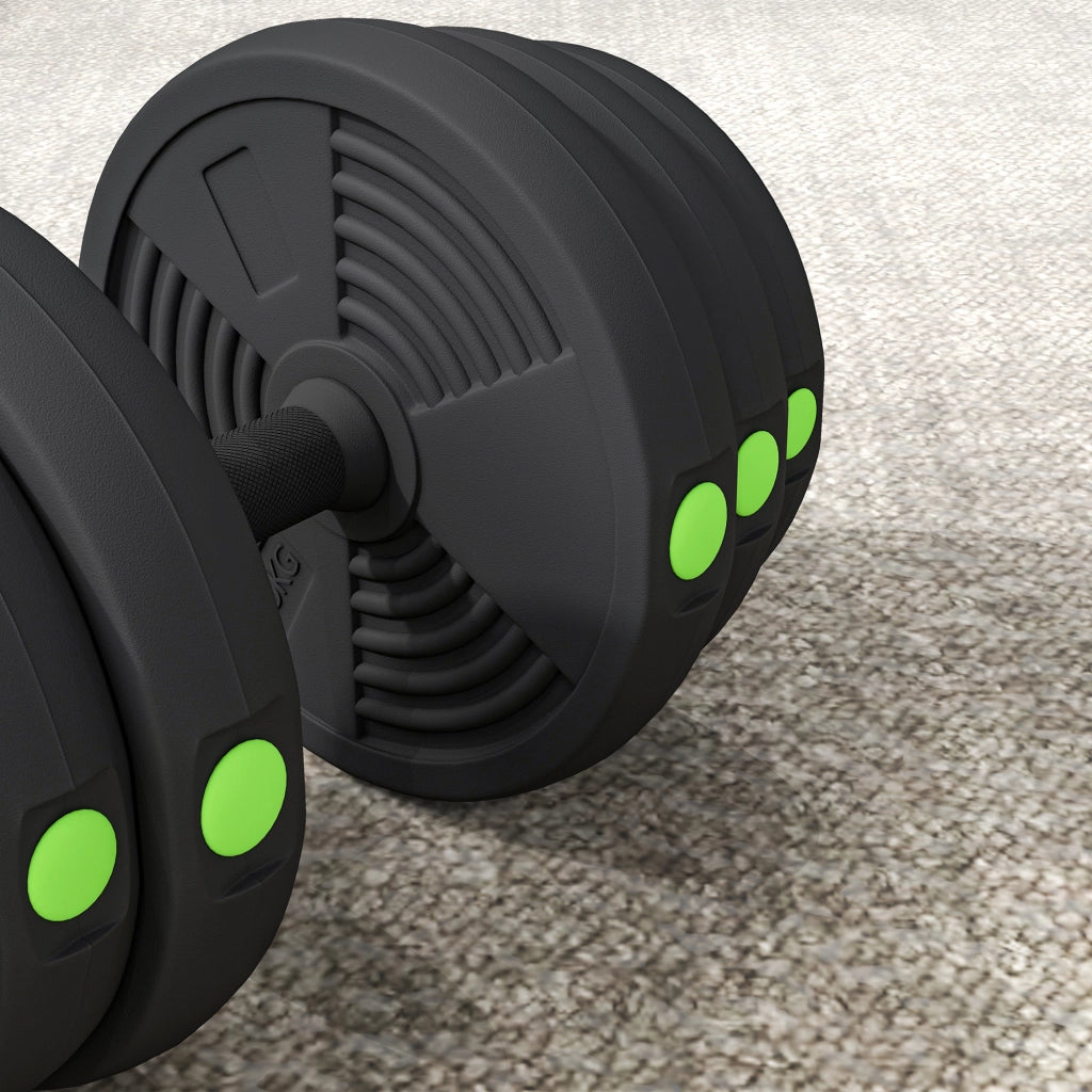 Kit manubri 30kg 2 in 1 con barra ¨C zephmum ¨C nero verde