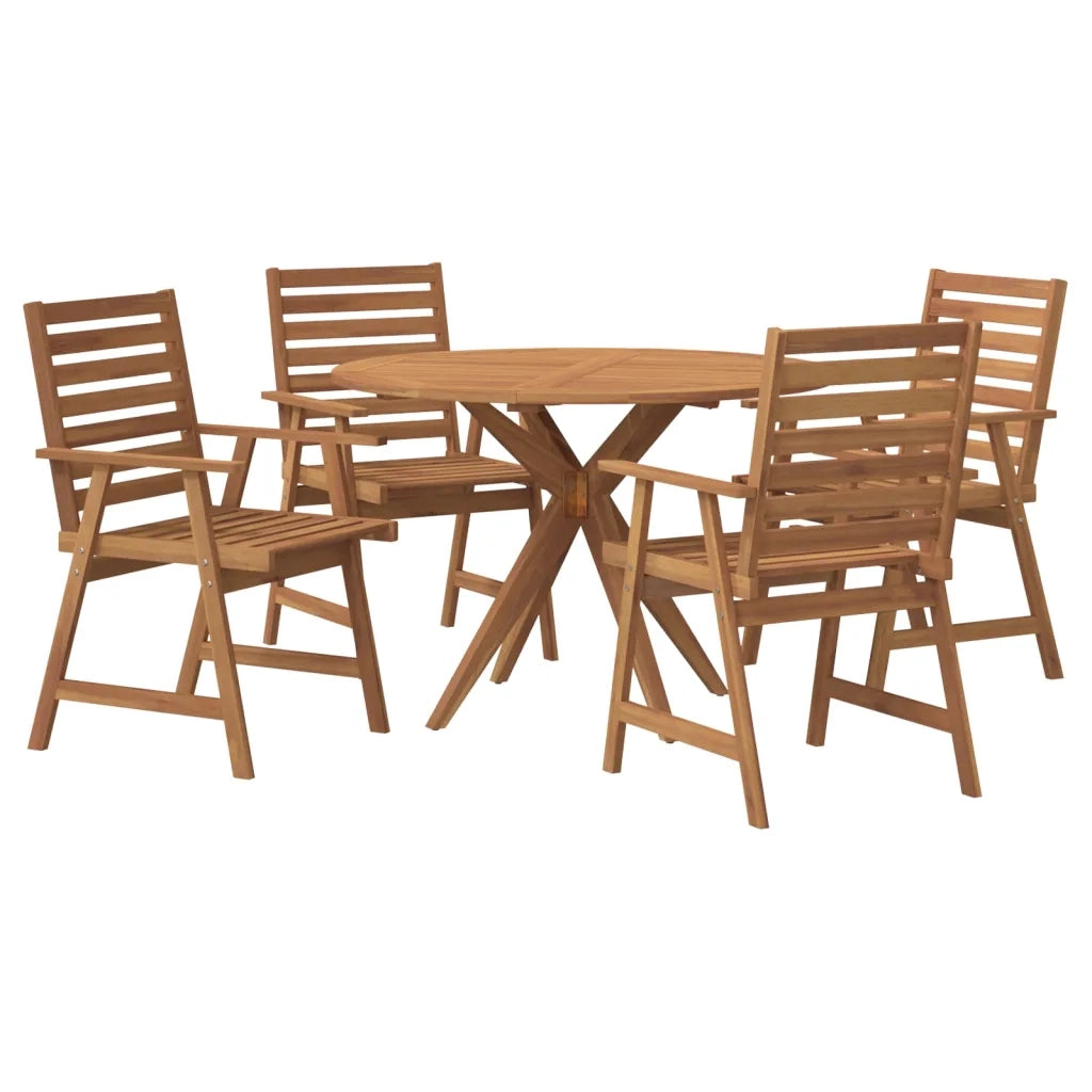 vidaXL Set da Pranzo per Giardino 5 pz in Legno Massello di Acacia