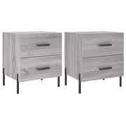 Set di 2 Comodini | Armadio da Notte | Mobiletto da notte Grigio Sonoma 40x35x47,5 cm in Legno Multistrato