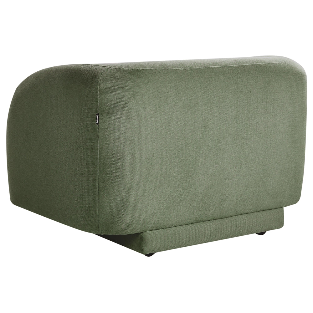 Poltrona in tessuto verde stile retro glam art decor con braccioli