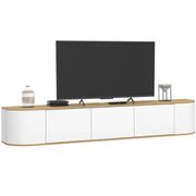 IDMarket - Mobile TV sospeso LEORA 180 cm a 3 ante in legno e bianco