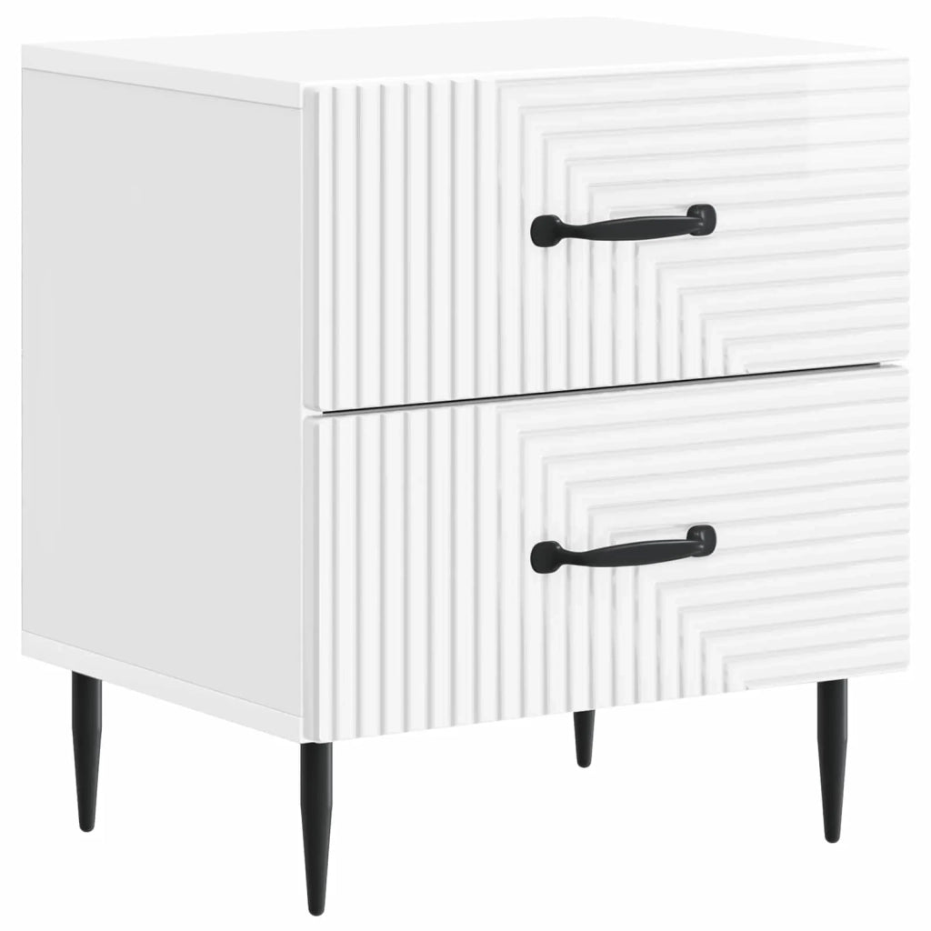 Armadio da Notte con cassetto Bianco Lucido 43 x 34,5 x 47,5 cm 894763