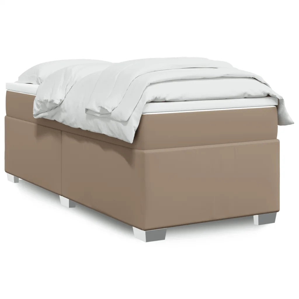 vidaXL Giroletto a Molle con Materasso Cappuccino 80x200 cm Similpelle