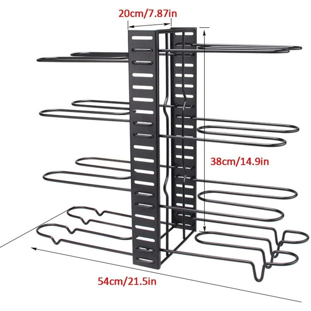 Trade Shop - Organizzatore Estensibile Regolabile Per Pentole Padelle A 8 Livelli Organizer Cucina -