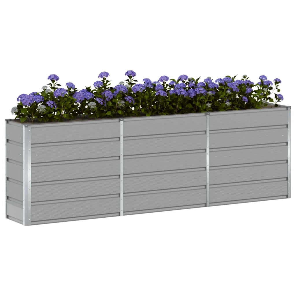 Fioriera | Cassetta per fiori | Vaso Grigio chiaro 240 x 40 x 75 cm Acciaio