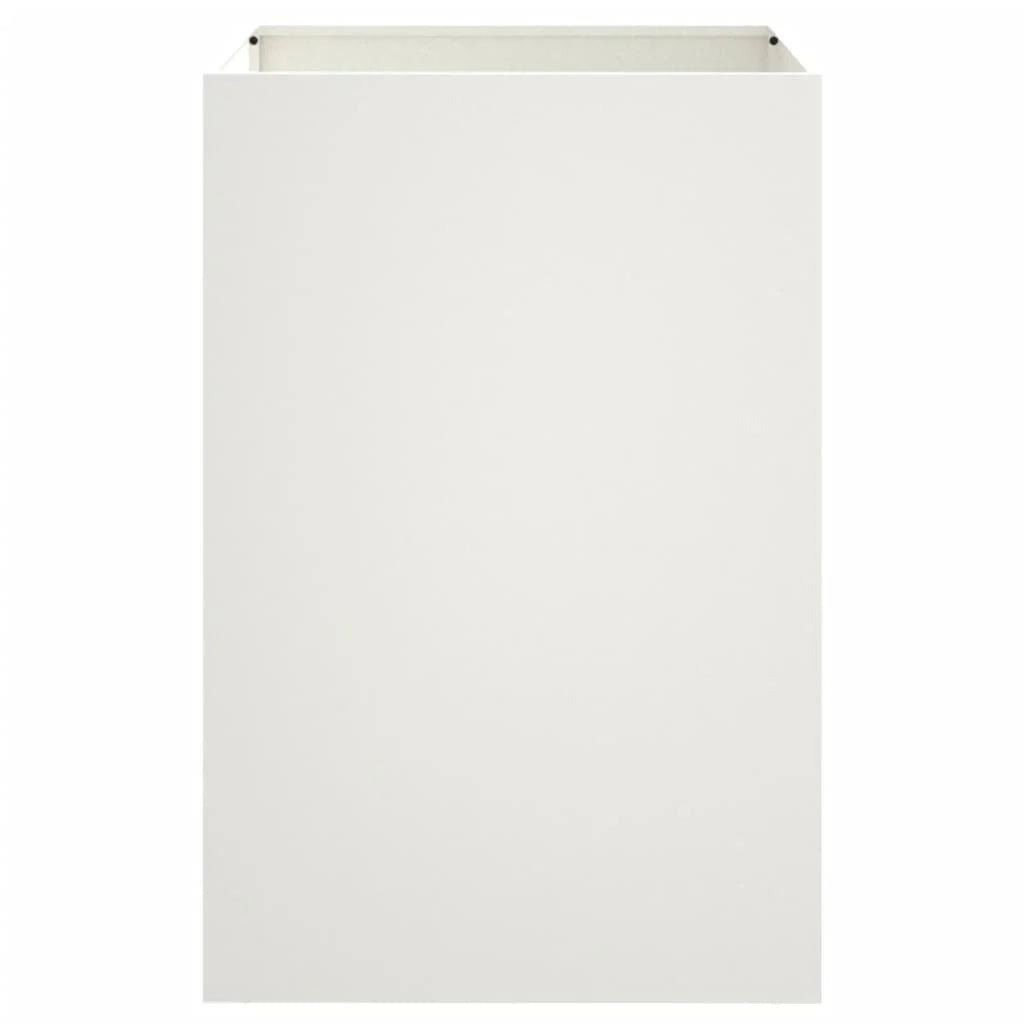 Fioriera rialzata per piante fiori terrazza giardino 52 x 48 x 75 cm acciaio bianco 02_0037684