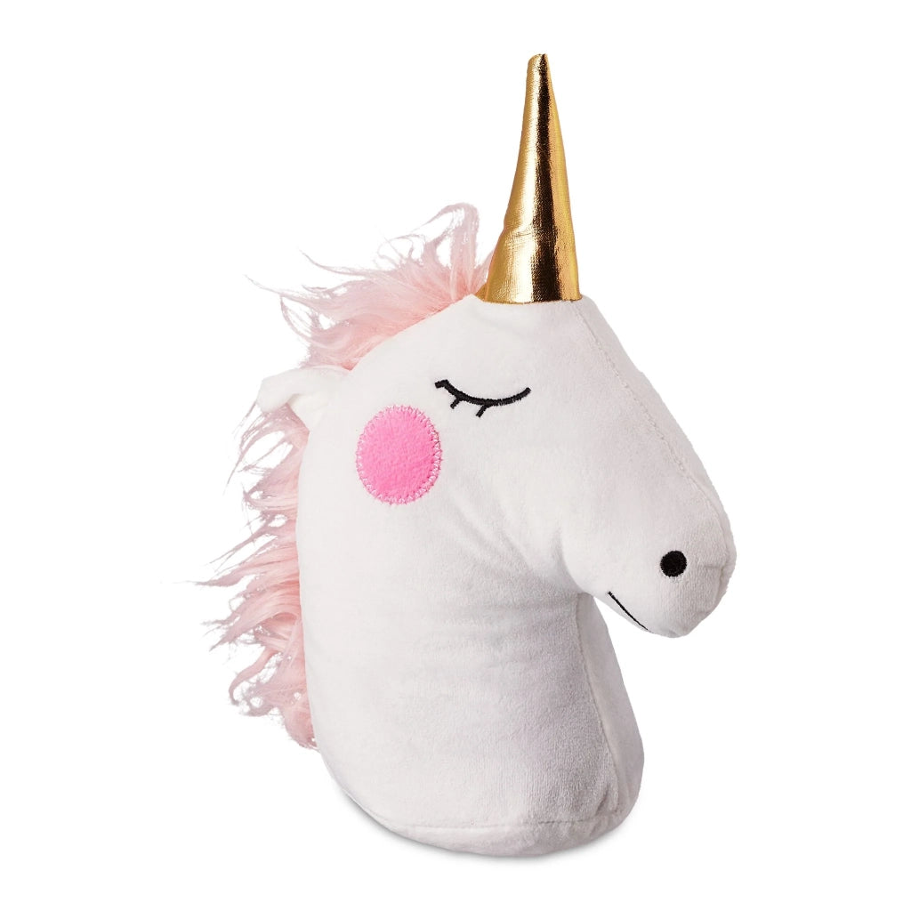Fermaporta decorativo unicorno design carino 20 x 15 x 10 cm in tessuto bianco 13_0013479