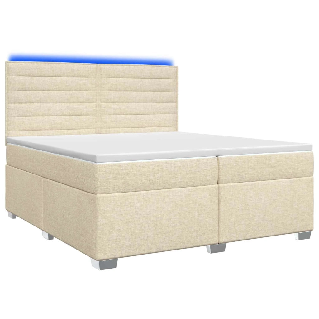 Letto box spring con materasso Crema 200 x 200 cm Tessuto 3454948